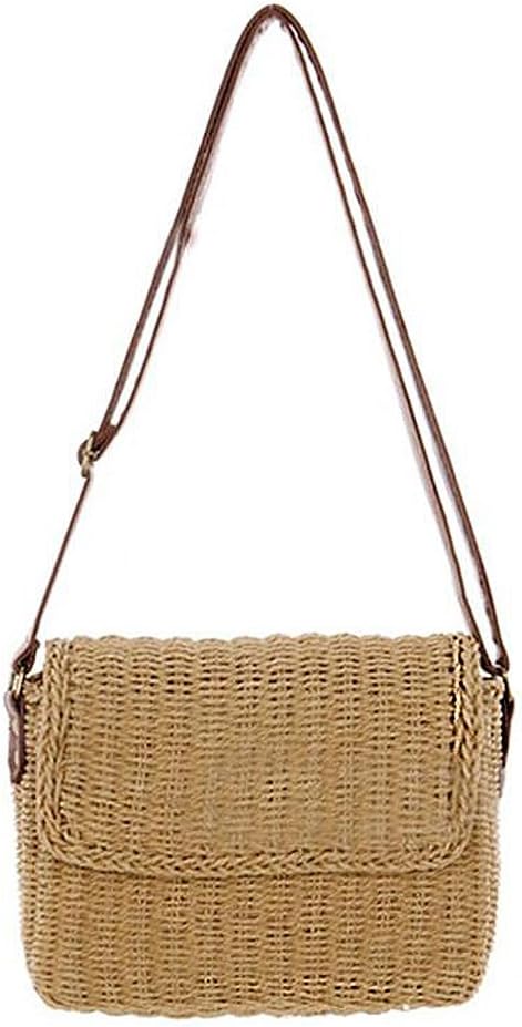 YSMYWM Women Straw Woven Handbag Shoulder Crossbody Bag Summer Beach Bag Messenger Bag Satchel