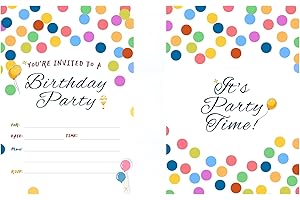 16 Pack Birthday Party Invitation Cards with Envelopes, Perfect for Kids, Adults, and All Celebrations, 4.72 x 6.69 Inches (P