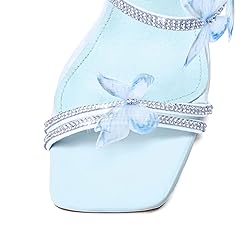 VOZTOLLS Strappy Heels for Women Rhinestone Crystal
