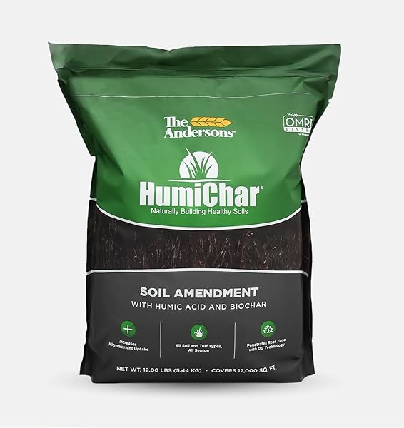 THE ANDERSONS HUMICHAR ORGANIC SOIL AMENDMENT WITH HUMIC ACID AND BIOCHAR COVERS 12,000 SQ FT (12 LB)