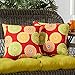 Greendale Home Fashions 17 in. Outdoor Accent Pillow (set of 2), Flowers on Red