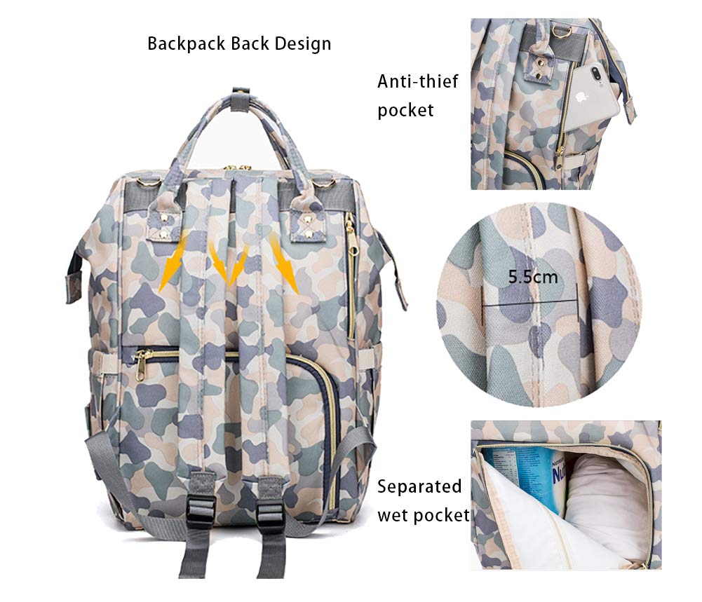 lequeen camo diaper bag