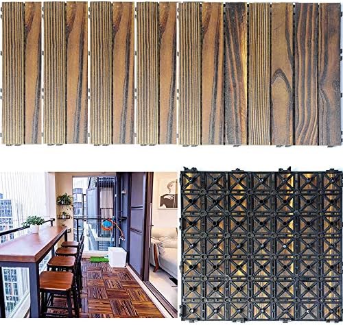 ウッドパネル ウッドデッキ ウッドタイル 木製タイル ガーデニング 25枚セット 約2m のジョイントパネル 屋内 屋外用の防水 庭 バルコニーdiy用品 炭化防食 自由に接合できる ウッドデッキ Honvietxanh Com