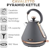 Tower Cavaletto Pyramid Kettle 1.7L 3000W Grey Rose Gold Fast Boil view 2