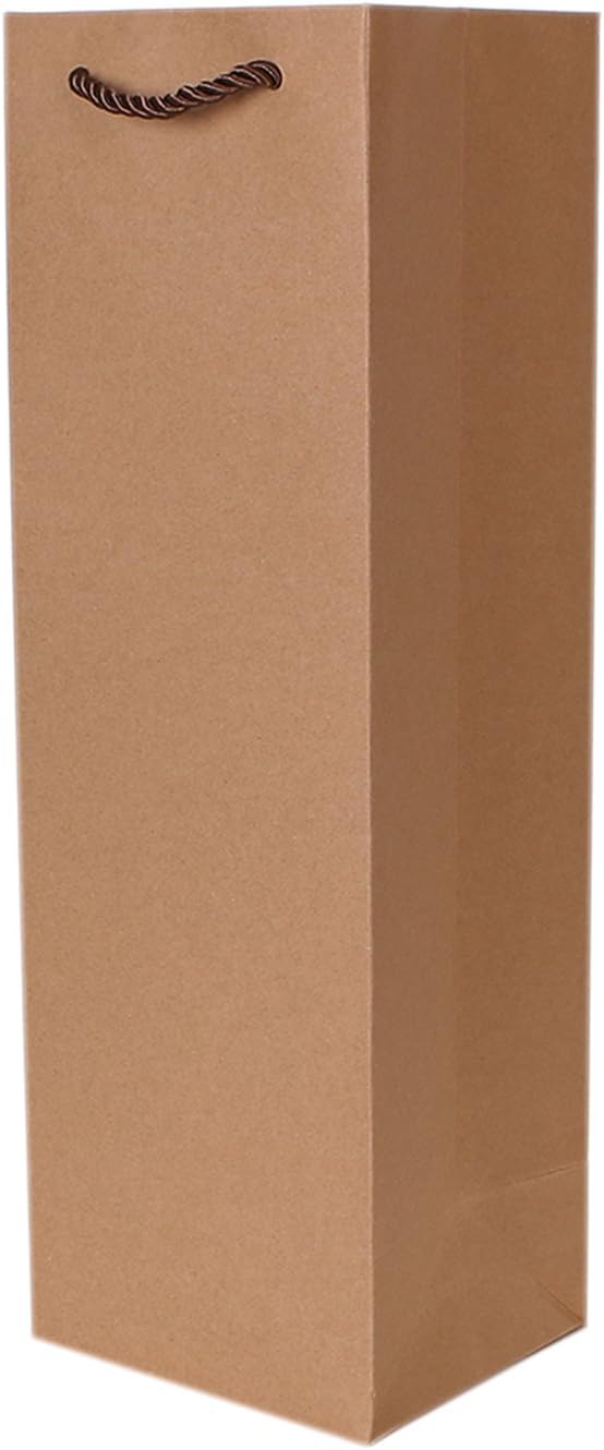Pack of 10 Noble Bottle Gift Bags Nature for Wine Sparkling Wine and Champagne 36 cm x 12 cm x 10 cm - 14.17" x 4.72" x 3.94" - Image 3
