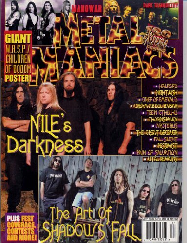 Metal Maniacs Magazine NILE The Melvins Mortician W.S.S.P. Manowar CHILDREN OF BODOM Teen Cthulhu CIRCLE OF DEAD CHILDREN Myrkskog NOVEMBER 2002