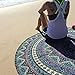 Labhanshi Indian Mandala Round Roundie Beach Throw Tapestry Hippy Boho Gypsy Cotton Tablecloth Beach Towel, Round Yoga Mat