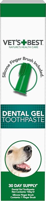 Vet's Best Dental Gel Toothpaste for Dogs 100g with Finger Brush