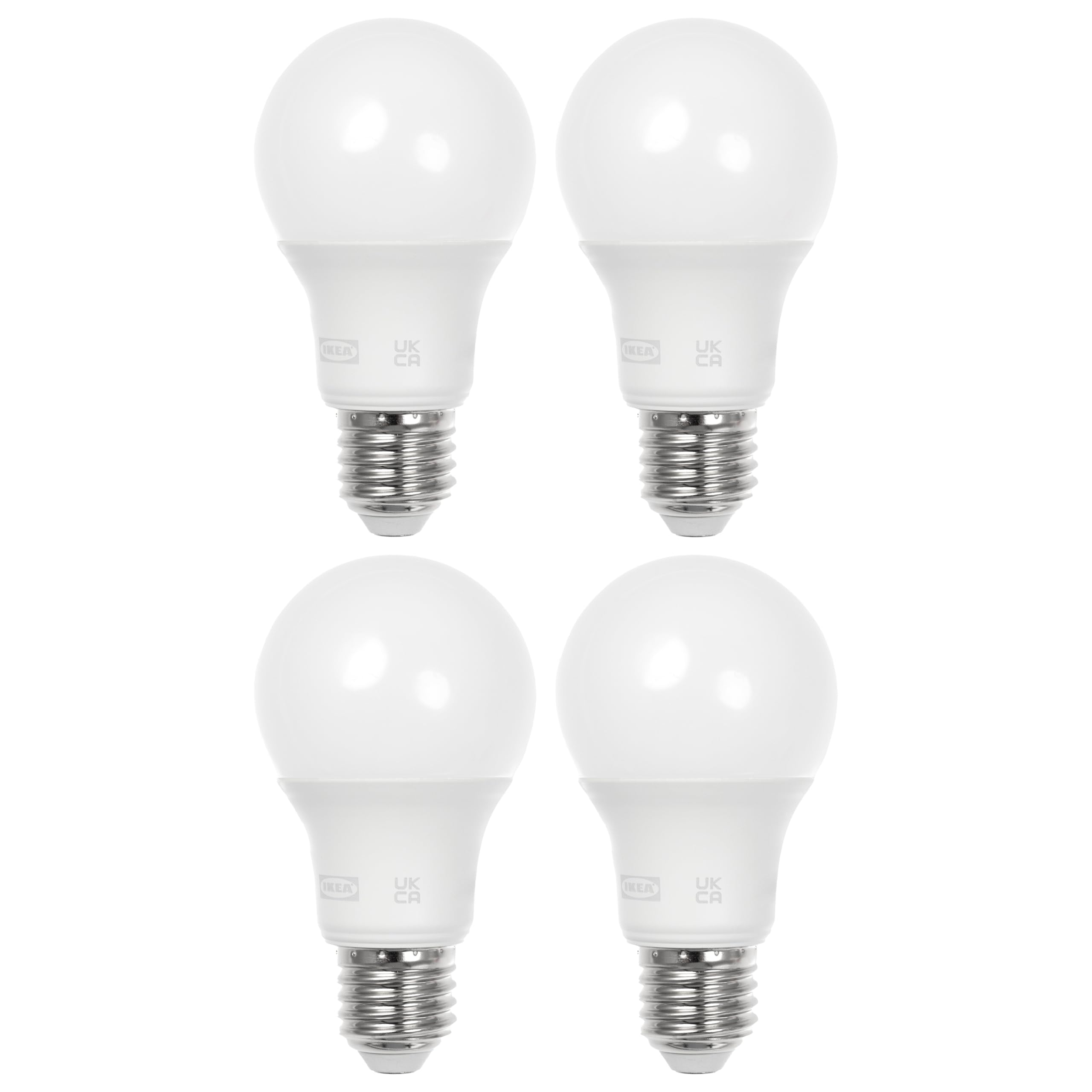 Set of 4 SOLHETTA E27 470 Lumen LED Globe Screw Bulbs, Warm White 2700K, Opal, 2.9W