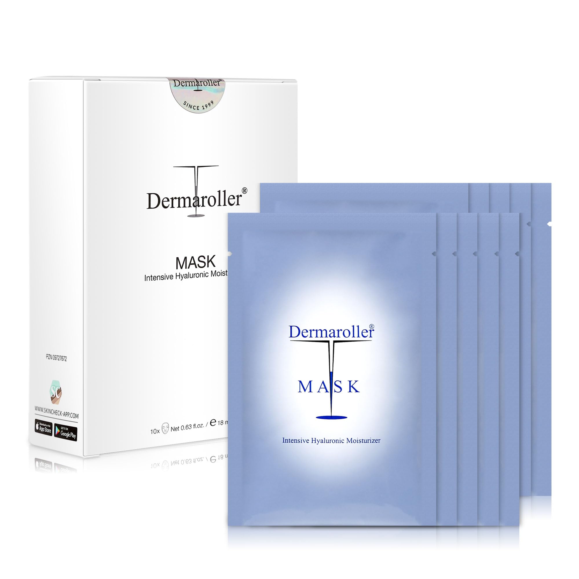 Photo 1 of Dermaroller, Silk Face Masks Intensive Hyaluronic Acid Moisturizer with Matriyxl 3000 Tocopherol Boost Collagen Hydrate Dry Skin Reduce Fine Lines Wrinkles SingleUse Masks (10 masks)