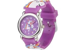 TZIXBOI Girls Watches,Unicorn Analog Watch Waterproof Toddler Baby Watch,Gifts for Kids Age Over 3 Year Old Children,Girls Birthday Christmas Gifts