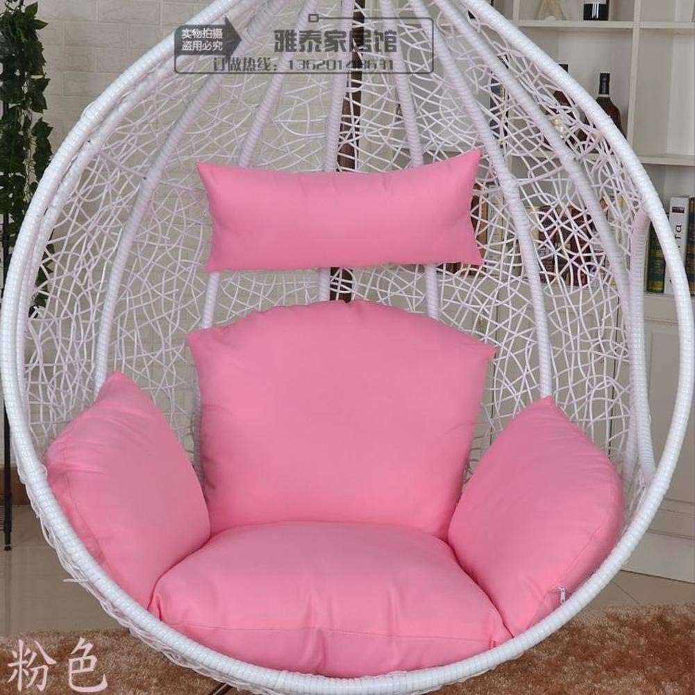 JRMU Thick Swing Chair Cushion, Nest Hanging Chair Back Pillow Hanging Egg Hammock Chair Pads Cotton Fabric Not-Slip Rocking Chair Mat for Home-Pink