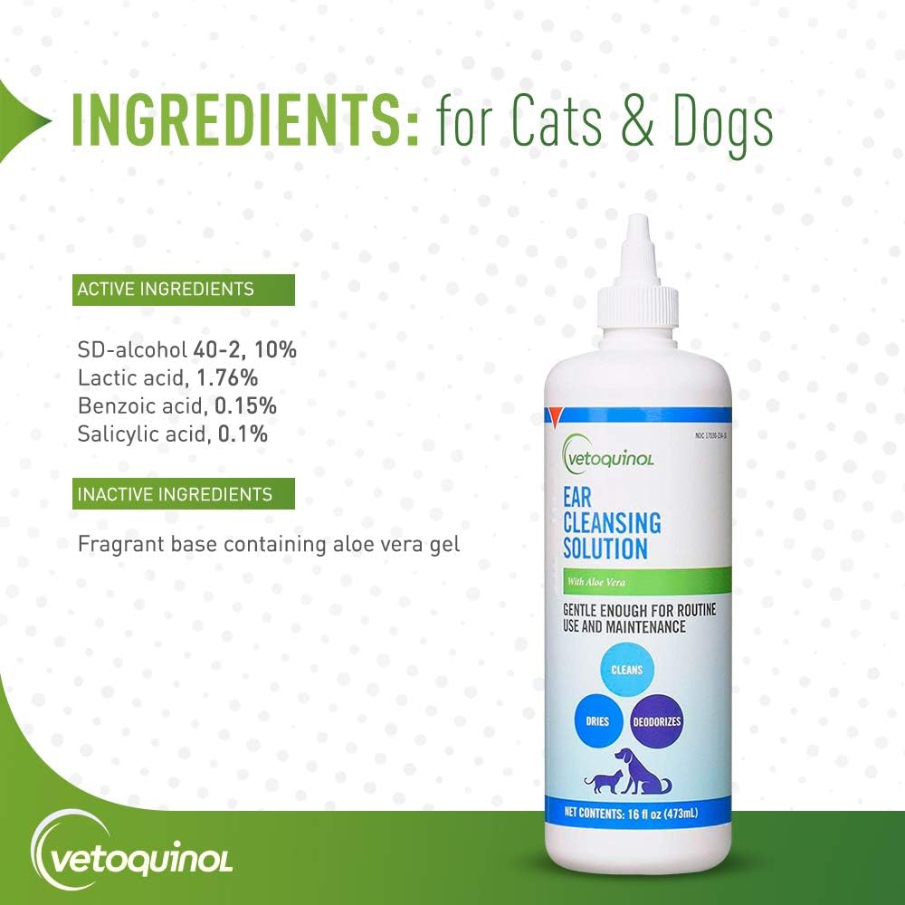 Vetoquinol 411441 Ear Cleansing Solution, 8 oz : Pet Ear Care Supplies : Pet Supplies