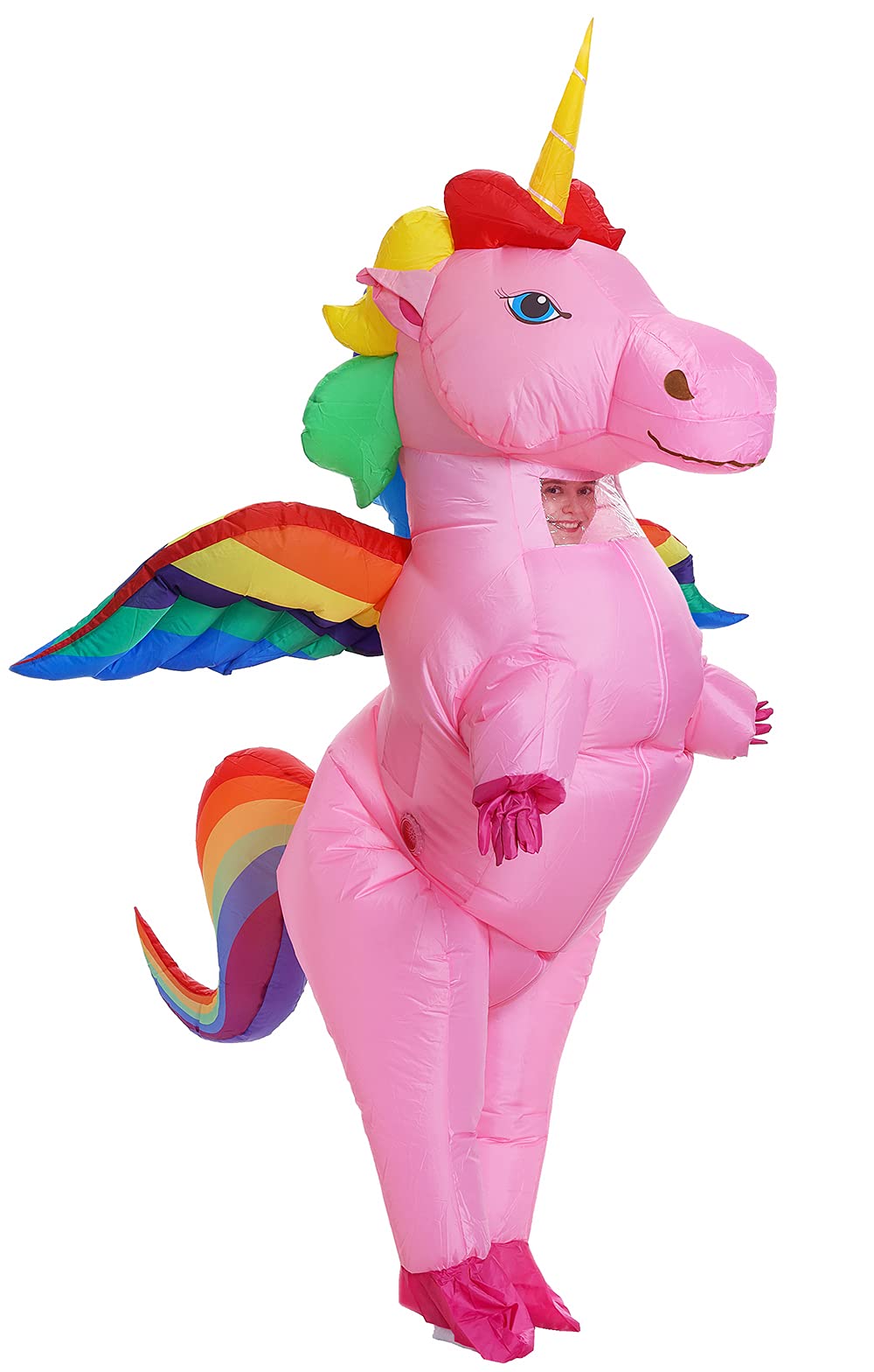 Photo 1 of ***UNKNOWN DAMAGES/ UNTESTED** GOPRIME Winged Unicorn Costume,Adult Size (Rainbow)