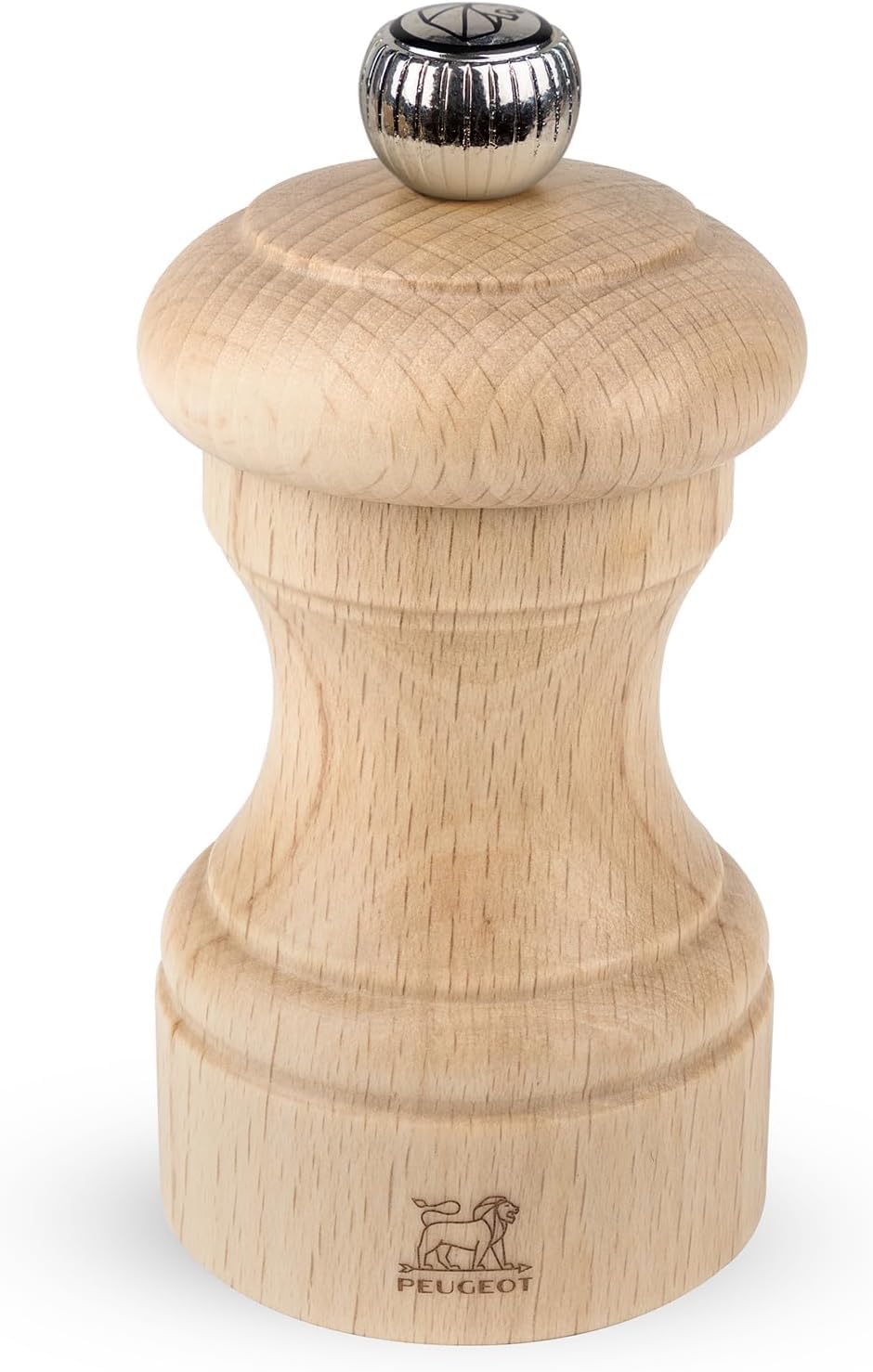 PEUGEOT - Bistro 10 cm Pepper Mill - Classic Grind System - Made with PEFC Certified Wood - Lifetime Guaranteed Mechanism - Made in France - Natural Colour
