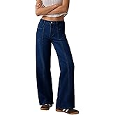 Flvsun Women's High Waisted Wide Leg Jeans Strechy Straight Leg Baggy Denim Pants Trendy 2026