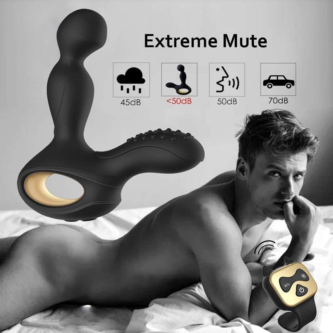 360 Degree Rotating PStimulator with 3 Speeds and 10 Vibrations Toys for Men Plug T-Shirt
