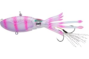 Nomad Design Squidtrex Fishing Lure with Patented Technology Vibration Design - TPE Soft Plastic, BKK Assist Hooks, Squid Lure