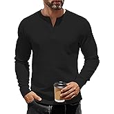 TAFLE Men's Henley Shirts Long Sleeve Casual Waffle T-Shirts Button Pullover Sweaters Tee Shirt
