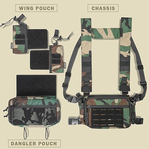 Tactical Chest Rig with Magazine Pouch Holder, Pistol