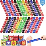 POKONBOY Superhero Slap Bracelets for Kids - 40 Pack Slap Bracelets Superhero Birthday Party Favors Avengers Party Supplies Super Hero Carnival Prizes for Kids Boys Girls Adults