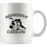 Panvola Jiu Jitsu Aggressive Cuddling Funny Jiu Jitsu Gifts Jiujitsu Coach Player Funny Sarcastic Novelty Drinkware Ceramic Mug 11 oz