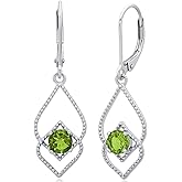 925 Sterling Silver Gemstone Hoop Earrings for Women | 0.9 Inch Round Birthstone Earrings for Women with Click Tops | Hypoallergenic Earring Hoops by MAX + STONE