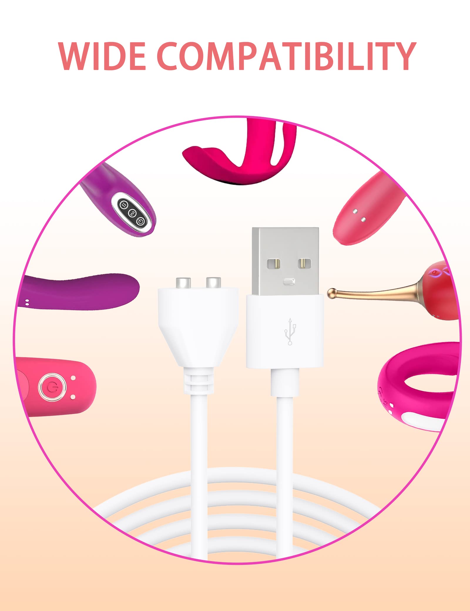 Bicmice Magnetic USB DC Charger Cable Replacement Charging Cord-(10MM/0.39Inch)