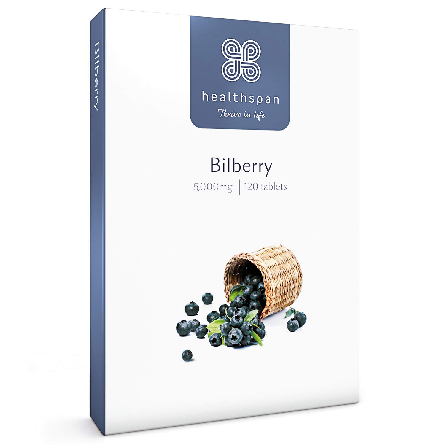 Healthspan Bilberry | 120 Tablets | Naturally Sourced | Vitamin B2 | Fresh Bilberries | Vegan