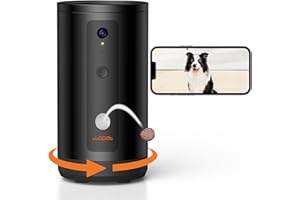 WOPET 300° Dog Camera with Treat Dispenser, New 5G , WiFi Pet Camera Treat Tossing for Cats and Dogs, 1080P HD with Night Vision, 2-Way Audio for Monitoring Your Pet on Phone app