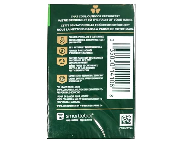 IRISH SPRING DEODORANT BAR SOAP, ORIGINAL, 3.75 OZ BARS, 3 EA (PACK OF 9)