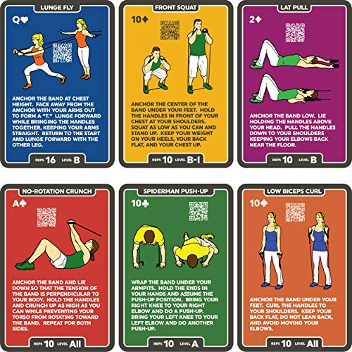 Stack 52 Resistance Band Exercise Cards. Exercise Band Workout Playing