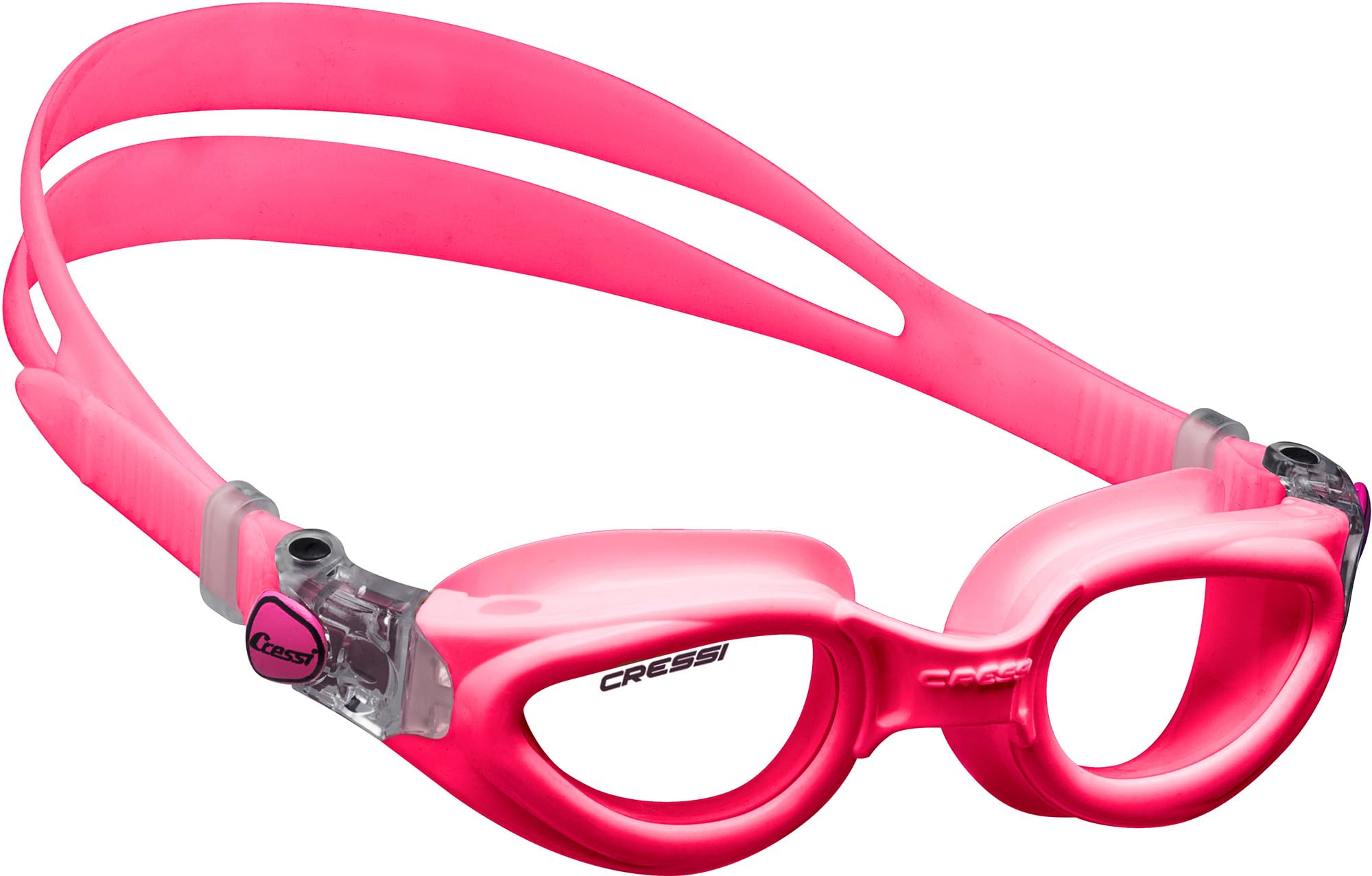 Cressi Rocks Kids Goggles, Pink - Perfect Goggles for Swimming, Pool and Snorkelling ideal for Children and Boys, Pink/Clear Lens, 7/15 Years