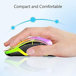 memzuoix 2.4G LED Wireless Mouse, Rechargeable