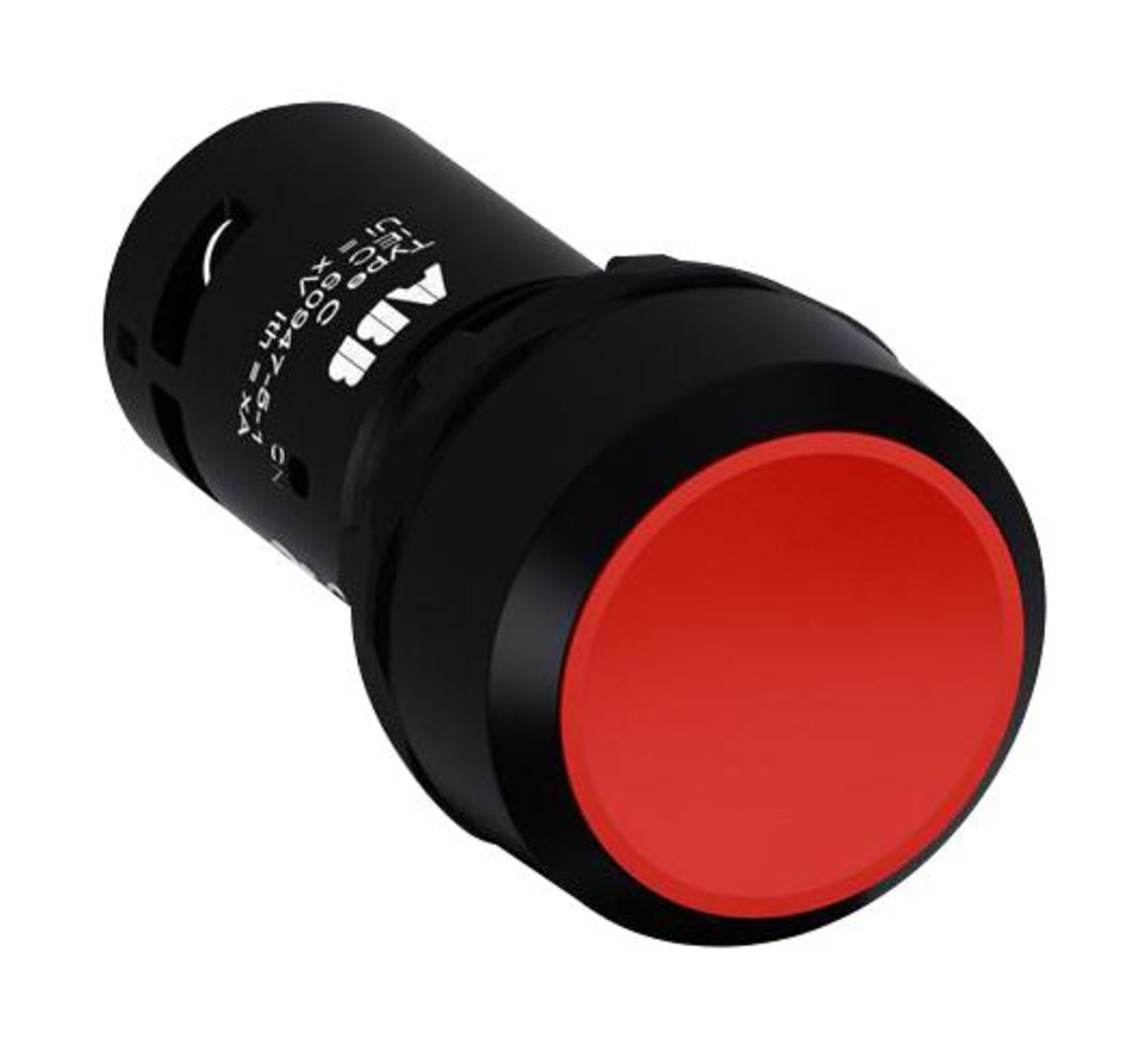 ABB CP1-10R-01 Compact Pushbutton, Momentary, Flush, Red, Non-Illuminated, Black Plastic, 1NC (ABB1SFA619100R1041)