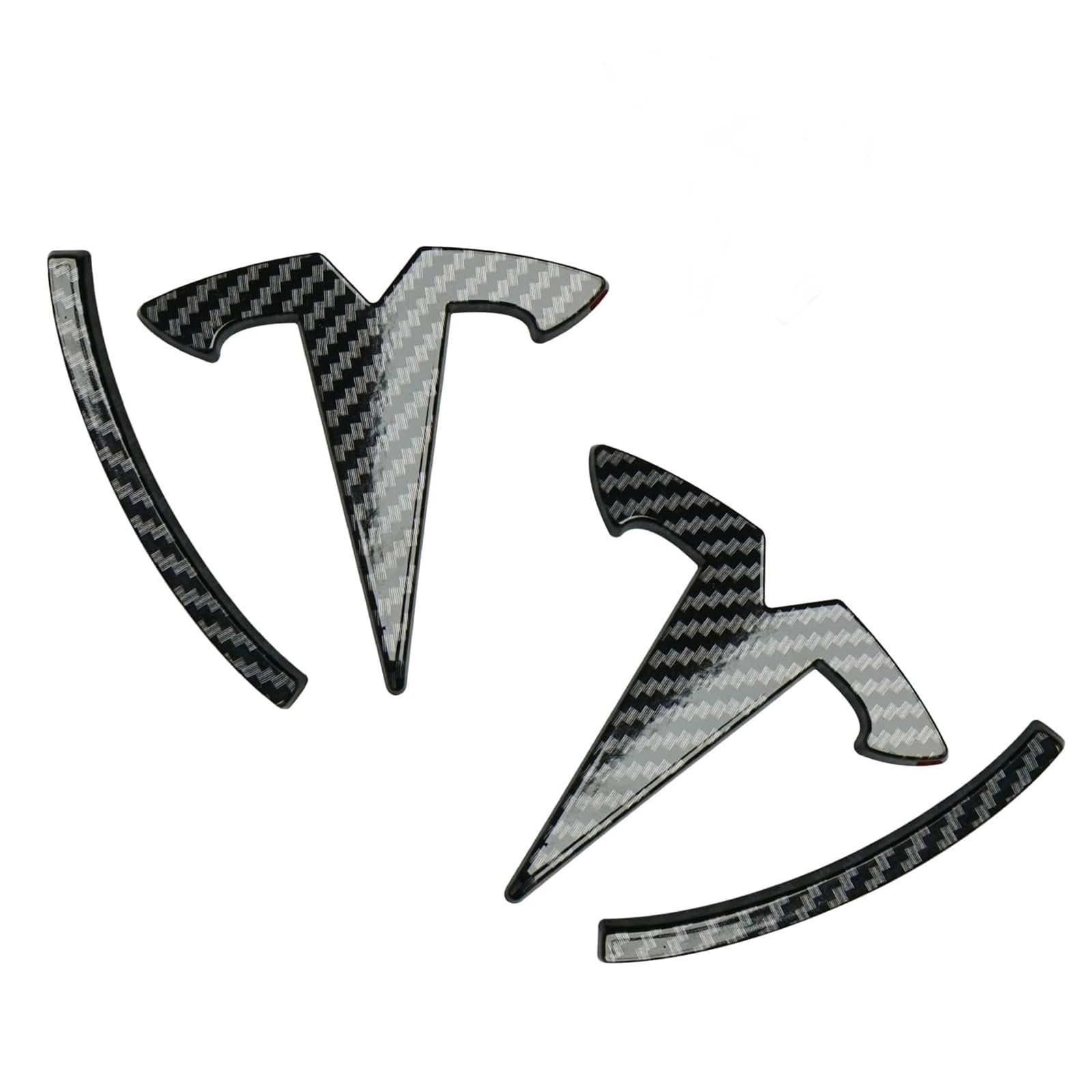 Photo 1 of Powlamks Model Y Logo Sticker Glow Carbon Emblem Cover, Front Trunk/Rear Trunk Badge Decals Accessories(2Pcs/Set)