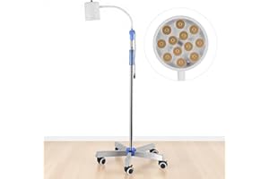 JIAWANSHUN Medical Exam Lamp with 360° Flexible Gooseneck,Adjustable Height LED Examination Light with Stainless Steel Silent Base, Shadowless Surgical Lamp for Outpatient Dental Gynaecology Labs