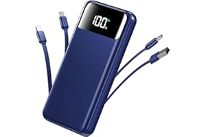 OHOVIV Portable Charger, 50000mAh Power Bank with Built in Cables, 22.5W Fast Charging Battery Pack, Portable Phone Charger for Travel Camping Essential,PowerBank Compatible with iPhone 17/16/15/14-Navy