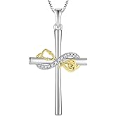 STARCHENIE Women's Stethoscope Cross Necklace Sterling Silver Infinity Cross Pendant Nurse Doctor Jewelry Graduation Gift for Medical Student