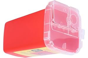 SMASOLO Red Blade Disposal Container for Barber Shop Supplies, Safe Plastic Recycling Box and Storage Case