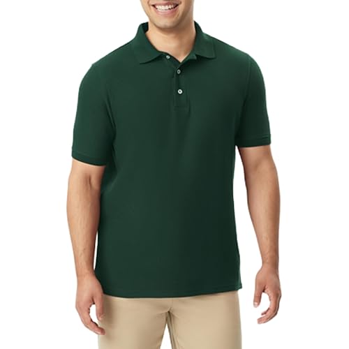 French Toast Unisex Sleeve Pique Polo Shirt , Hunter Green, XXL