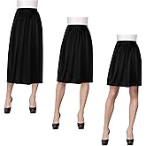 3 Pieces Half Slips for Women 3 Kinds of Length 19, 27, 35 Inch Slip Under Dress Satin Lace Long Skirt