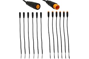 daier 6 Pairs 3 Pin Connector Ebike Waterproof Extension Cable,Female & Male Plug Wire for Electric Bicycle Light, Throttle, Ebrake, DIY Bike Projects