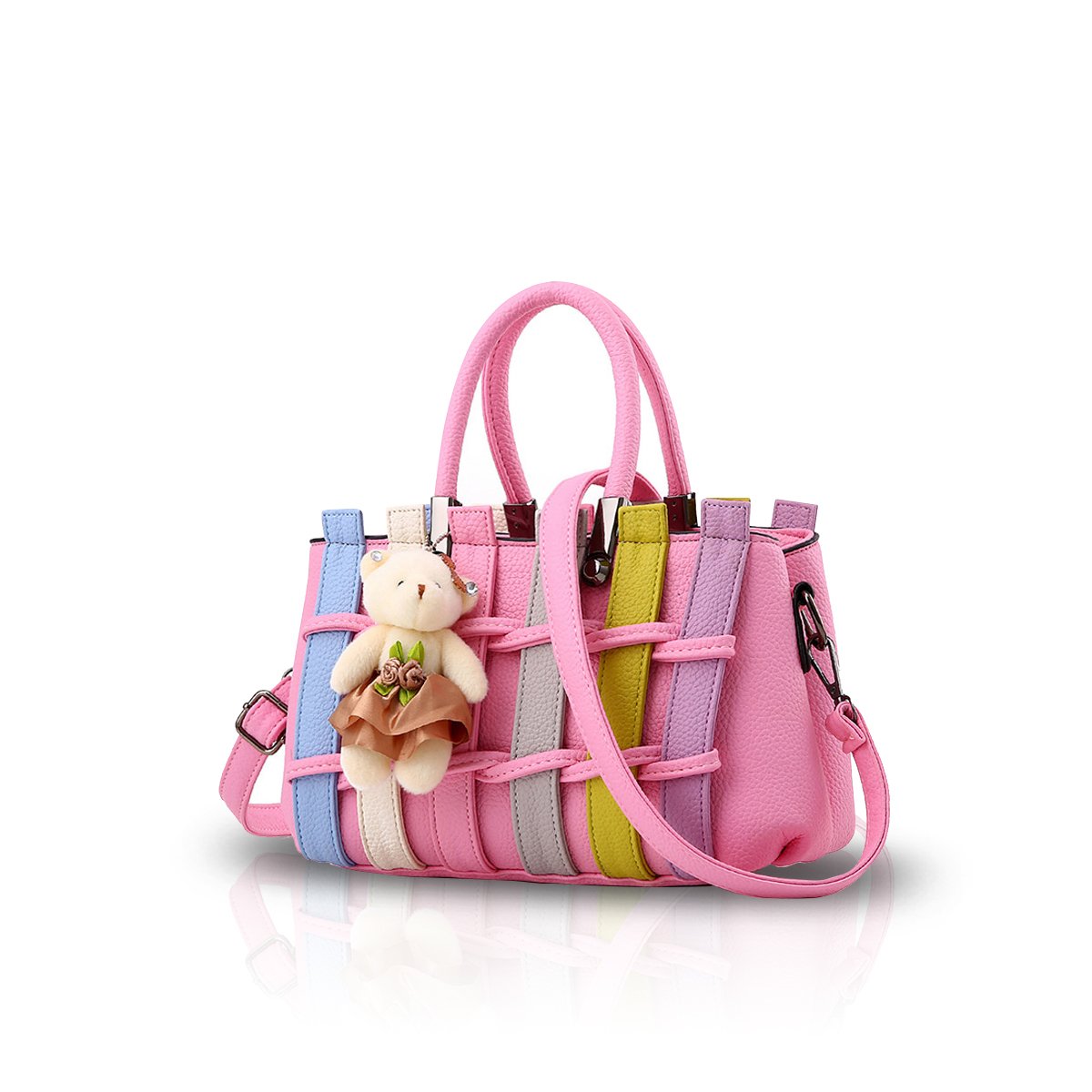NICOLE & DORIS Handbags for Women Shoulder Bags Handle Bags Women's Handbag the Latest Trends Splice Colour, pink, L, Elegant
