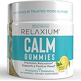 Relaxium Calm Gummies - Calm, Gut Health + Immune Support, Developed in The USA, with Vitamin B6, Magnesium, L-Theanine + Prebiotic & Probiotic Blend, Lemon Flavor, 60 Gummies