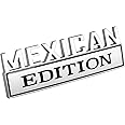 zipelo Mexican Edition Emblem for Car, 3D Car Letters Metal Material Sticker, Auto Side Fender Rear Bumper Badge Decoration Decals, Vehicle Exterior Accessories for SUV Truck (Silver/Black)