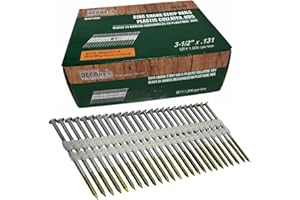 Decorex Hardware Framing Nails 3-1/2" x .131 Ring Shank, Hot Dipped Galvanized, Plastic Collated, Full Round Head 21 Degree f
