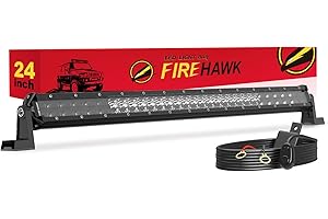 Firehawk LED Light Bar 24 Inch 60,000LM, 2025 New Japanese L-A-B Chips, Spot Flood Combo Beam, Driving Off Road Fog Work for 
