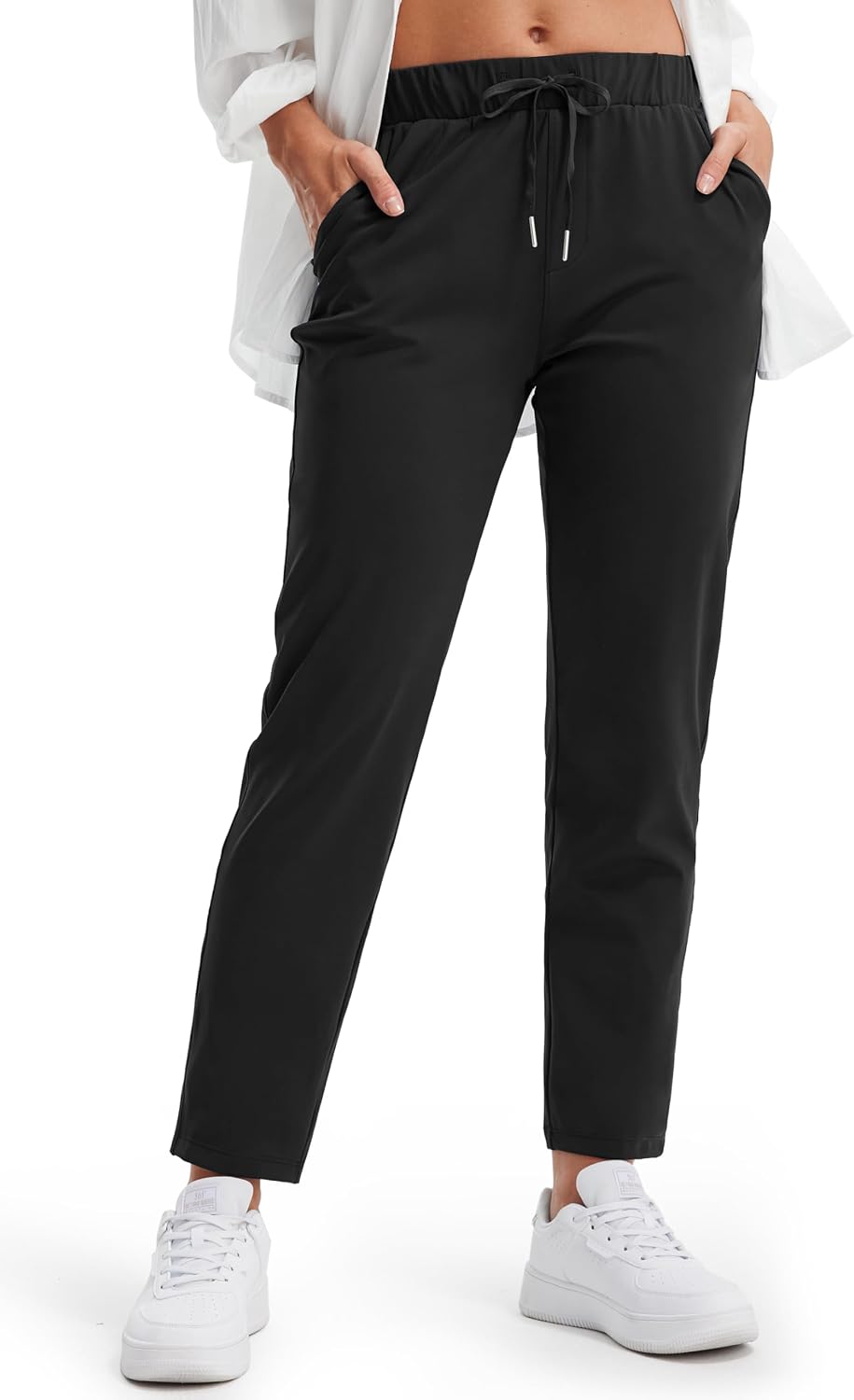 Libin Women's Joggers Pants 4-Way Stretch Golf Pants 7/8 Ankle Casual Dress Sweatpants Pockets for Yoga, Athletic, Lounge