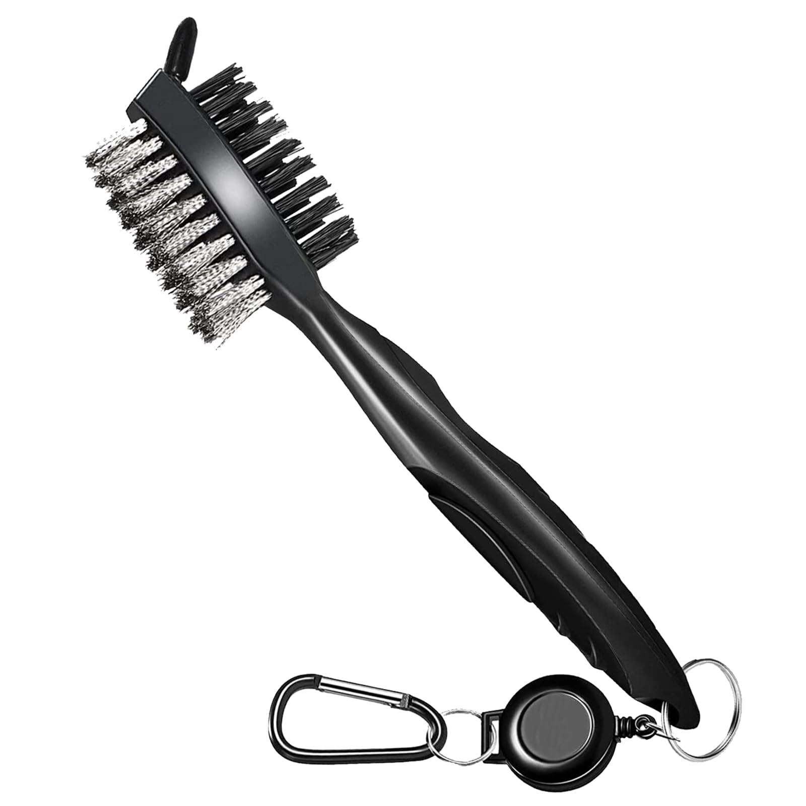 JSGBZK 1 Pcs Golf Club Cleaner Brush and expansion buckle, Golf Club Cleaner, Golf Brush Cleaner, Golf Accessories Cleaner Brush Cloth Stencil Foldable Divot Golf Ball Marker Carabiner